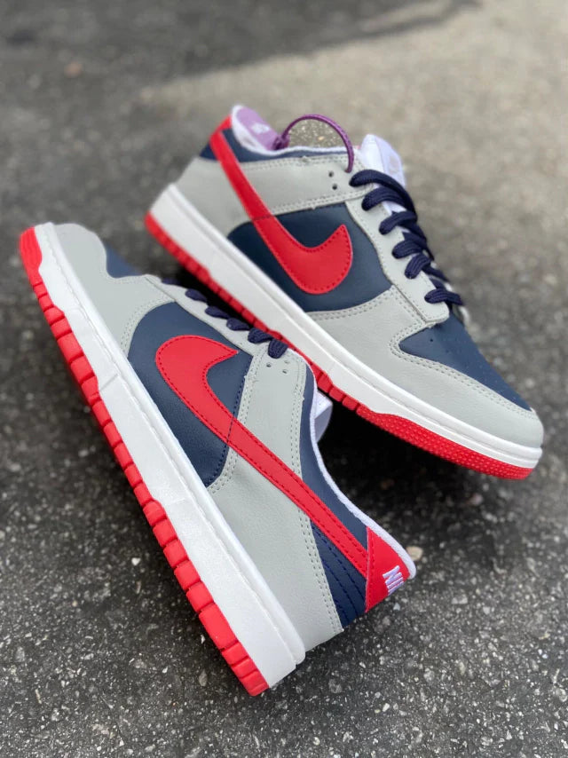 Tênis Nike Dunk Low "Azul,Cinza e Vermelho"